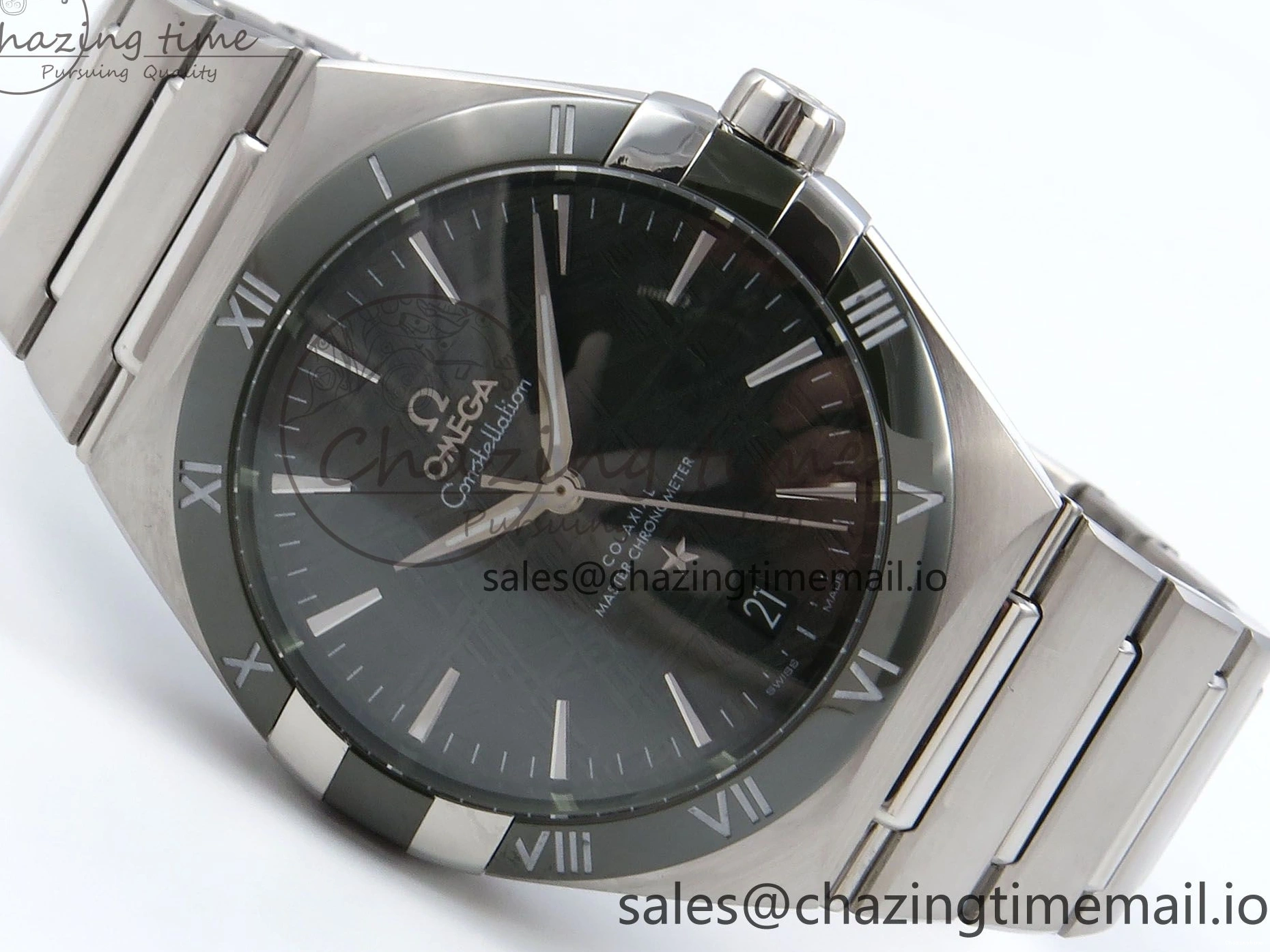 0214 Classic Constellation 41mm SS ASWF 1:1 Best Edition Green Dial on SS Bracelet A 7697